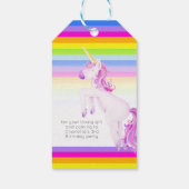 Unicorn waterverf regenboogstrepen cadeau label cadeaulabel (Achterkant)
