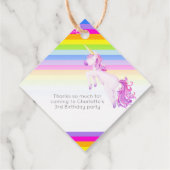 Unicorn waterverf regenboogstrepen cadeau labels (Achterkant)