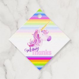 Unicorn waterverf regenboogstrepen cadeau labels
