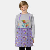 Unicorn Waterverf Schilder Paarse vrouwen Apron Schort (Gedragen)