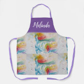 Unicorn Waterverf Schilder Paarse vrouwen Apron Schort (Voorkant)