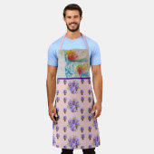 Unicorn Waterverf Schilder Paarse vrouwen Apron Schort (Gedragen)