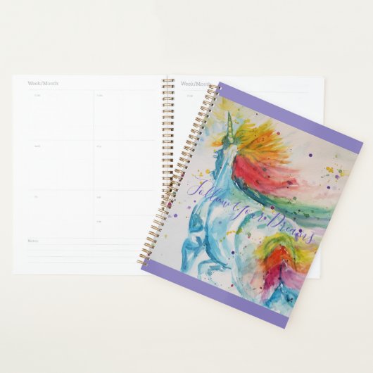 Unicorn Waterverf Schilder Rainbow Girls Bag Planner (Display)