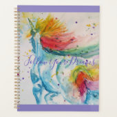 Unicorn Waterverf Schilder Rainbow Girls Bag Planner (Voorkant)