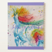 Unicorn Waterverf Schilder Rainbow Girls Bag Planner (Achterkant)