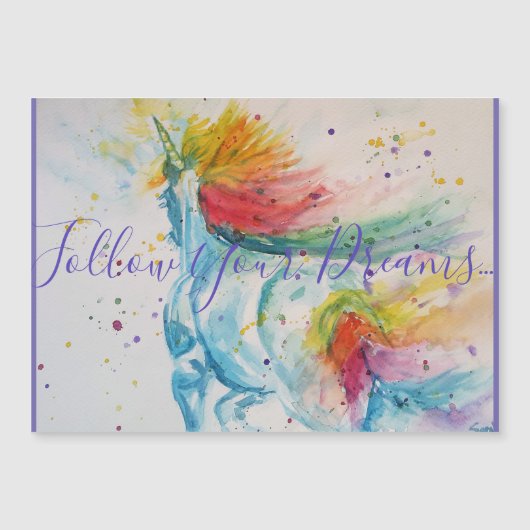 Unicorn Waterverf Schilder Regenboogmeisjes Gifts (Voorkant)