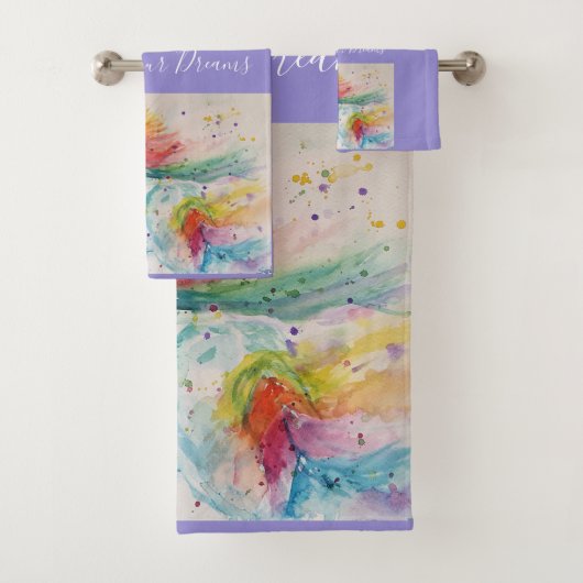 Unicorn Waterverf schilderdromen Bad Handdoek (Insitu)