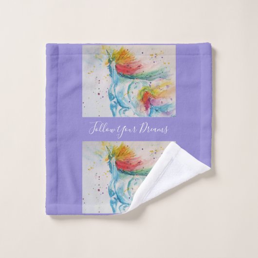 Unicorn Waterverf schilderdromen Bad Handdoek (Wasdoekje)