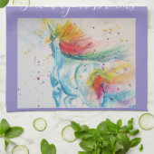 Unicorn Waterverf schilderdromen Theedoek (Gevouwen)