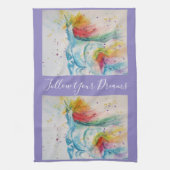 Unicorn Waterverf schilderdromen Theedoek (Verticaal)