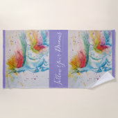 Unicorn Waterverf Schilderdroomkeuken Strandlaken (Voorkant)