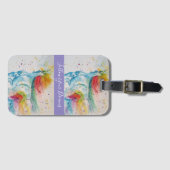 Unicorn Waterverf Schilderend regenboogBagagelabel Bagagelabel (Voorkant (horizontaal))