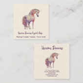 Unicorn Waterverf Square Visitekaartje (Voorkant / Achterkant)