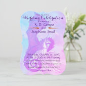 Unicorn Wedding Celebration Invitation Dragon Red Kaart (Staand voorkant)