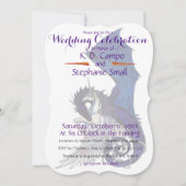 Unicorn Wedding Celebration Invitation Dragon Red Kaart (Voorkant)