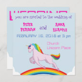 Unicorn Wedding Uitnodiging (Voorkant / Achterkant)