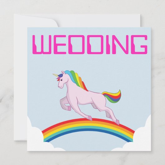 Unicorn Wedding Uitnodiging (Achterkant)