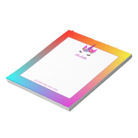 Unicorn wees vriendelijk Veilig computergebruik op Notitieblok (Linkerzijde)