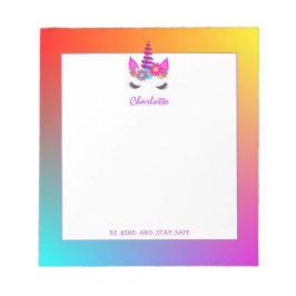 Unicorn wees vriendelijk Veilig computergebruik op Notitieblok