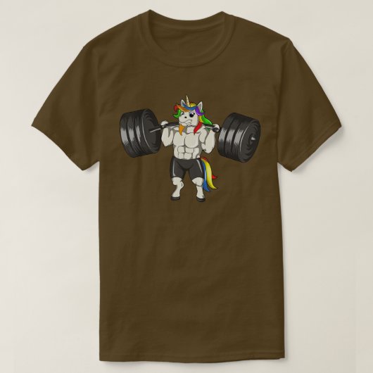 Unicorn Weightlift Deadlift Funny Workout Fitne T-shirt (Design voorkant)