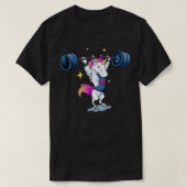 Unicorn Weightlifting T Fitness Gym Deadlift Rainb T-shirt (Design voorkant)