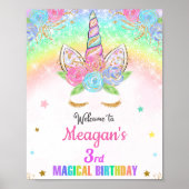 Unicorn welkomstpartijteken Magical unicorn poster (Voorkant)