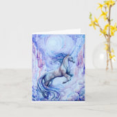 Unicorn Wenskaart Kaart (Gele Bloem)