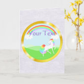 Unicorn Wenskaart Kaart (Gele Bloem)