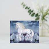 Unicorn White Beauty Briefkaart (Staand voorkant)