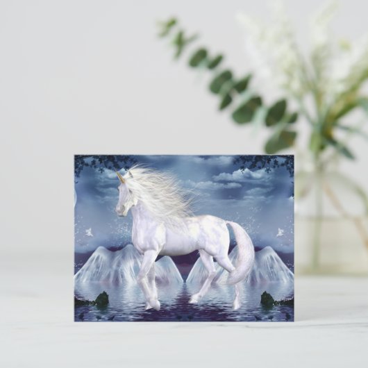 Unicorn White Beauty Briefkaart (Staand voorkant)