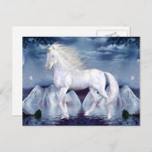 Unicorn White Beauty Briefkaart (Voorkant / Achterkant)