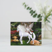 Unicorn White Beauty Briefkaart (Staand voorkant)