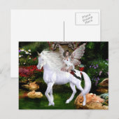 Unicorn White Beauty Briefkaart (Voorkant / Achterkant)