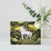 Unicorn White Beauty Briefkaart (Staand voorkant)