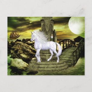 Unicorn White Beauty Briefkaart