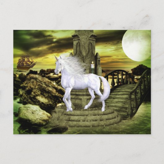 Unicorn White Beauty Briefkaart (Voorkant)
