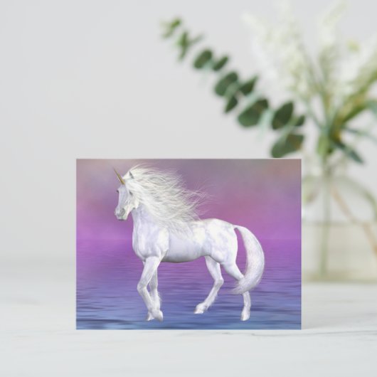 Unicorn White Beauty Briefkaart (Staand voorkant)