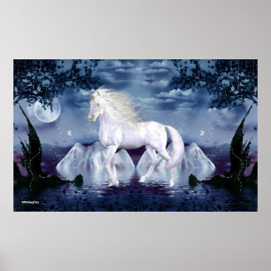 Unicorn White Beauty Poster