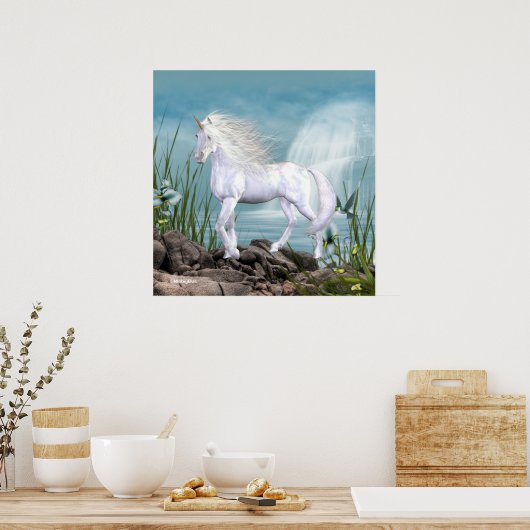 Unicorn White Beauty Poster (Keuken)