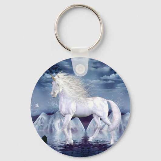 Unicorn White Beauty Sleutelhanger (Voorkant)