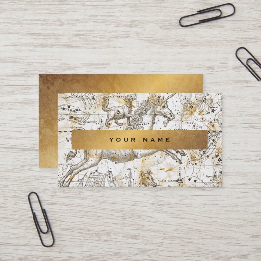 Unicorn White Gold Grungy Dandelion Confetti Vip Visitekaartje (Voorkant / Achterkant in situ)