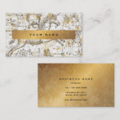 Unicorn White Gold Grungy Dandelion Confetti Vip Visitekaartje (Voorkant / Achterkant)