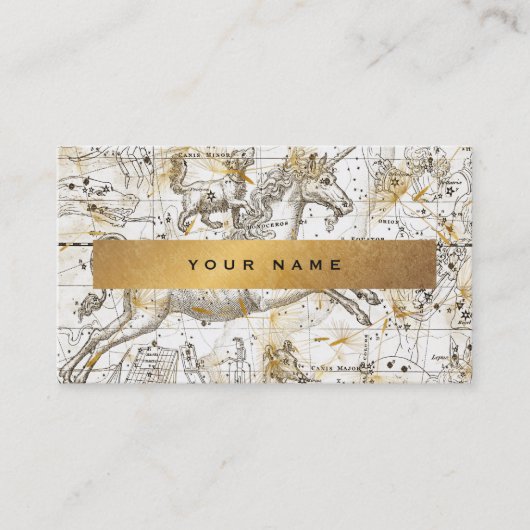 Unicorn White Gold Grungy Dandelion Confetti Vip Visitekaartje (Voorkant)