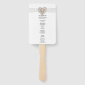 Unicorn White Lace Wedding Program Fans Handwaaier (Achterkant)