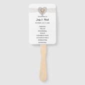 Unicorn White Lace Wedding Program Fans Handwaaier (Voorkant)