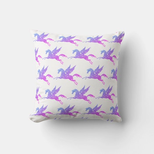 UNICORN WHITE PAARSE PINK DOUBLESIDED Cushion Kussen (Voorkant)