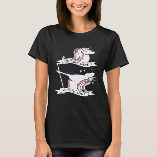 Unicorn Wine Humor T-shirt (Voorkant)