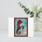 Unicorn Winged Pony Pegacorn Wyrm Red Dragon Horse Briefkaart (Staand voorkant)