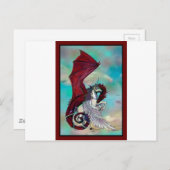 Unicorn Winged Pony Pegacorn Wyrm Red Dragon Horse Briefkaart (Voorkant / Achterkant)