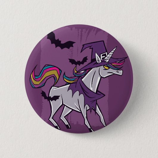 Unicorn Witch Ronde Button 5,7 Cm (Voorkant)